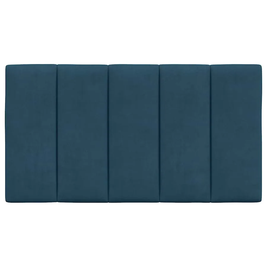 Coussin de tête de lit Hanko bleu 80 cm velours - 5