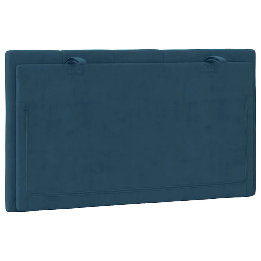 Coussin de tête de lit Hanko bleu 80 cm velours - 7