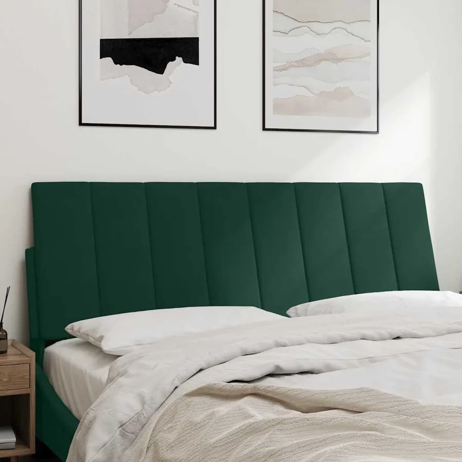 Coussin de tête de lit Hanko vert foncé 140 cm velours - 3