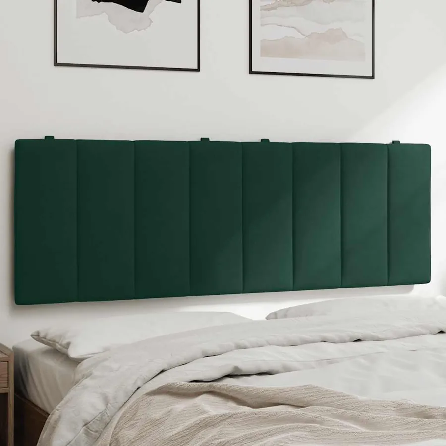 Coussin de tête de lit Hanko vert foncé 140 cm velours - 4