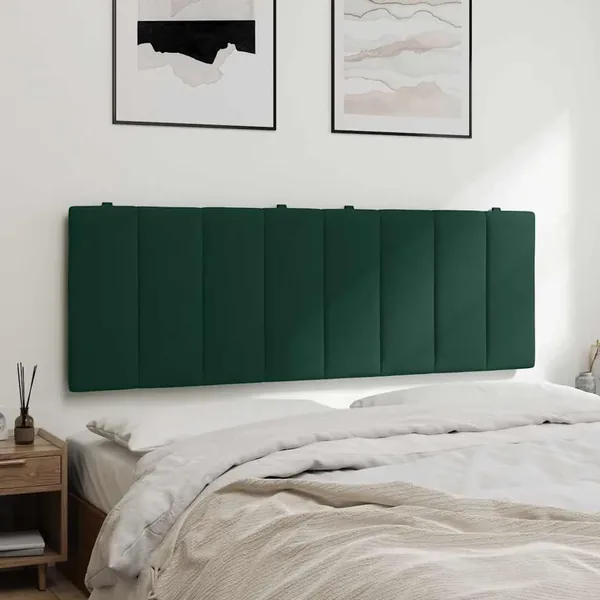 Coussin de tête de lit Hanko vert foncé 120 cm velours