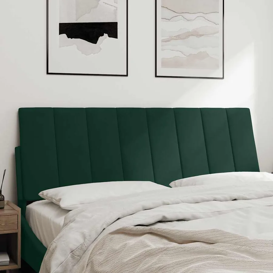 Coussin de tête de lit Hanko vert foncé 120 cm velours - 3