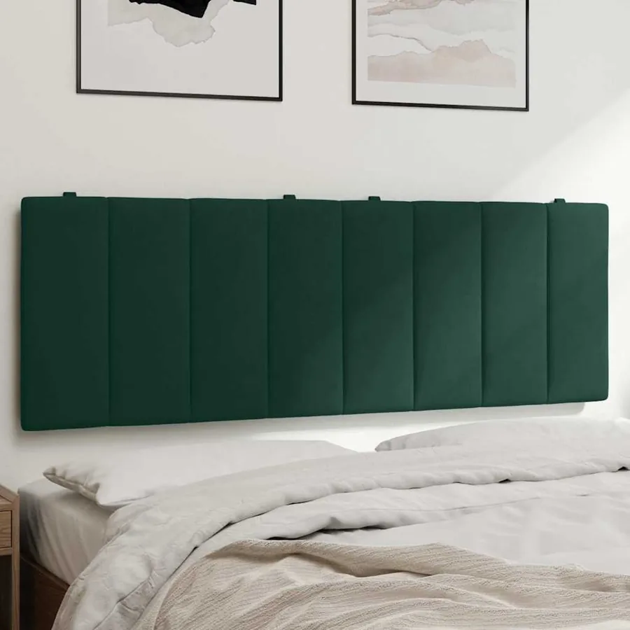 Coussin de tête de lit Hanko vert foncé 120 cm velours - 4