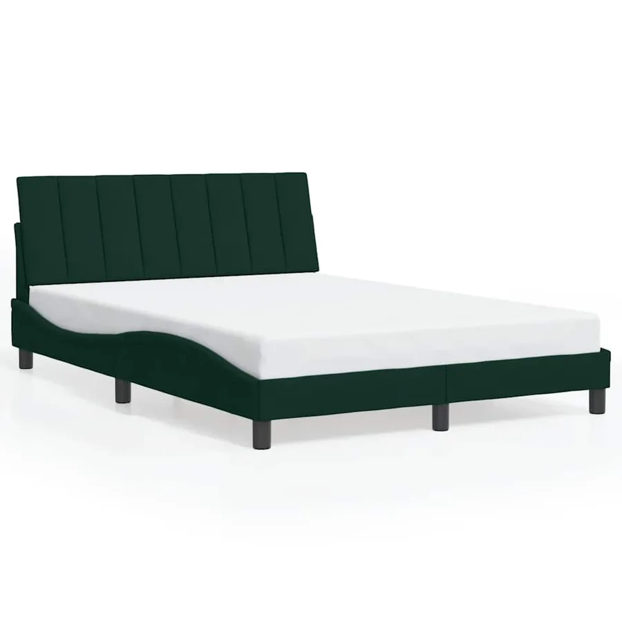 Cadre de lit sans matelas Hanko vert foncé 120x200 cm velours - 2