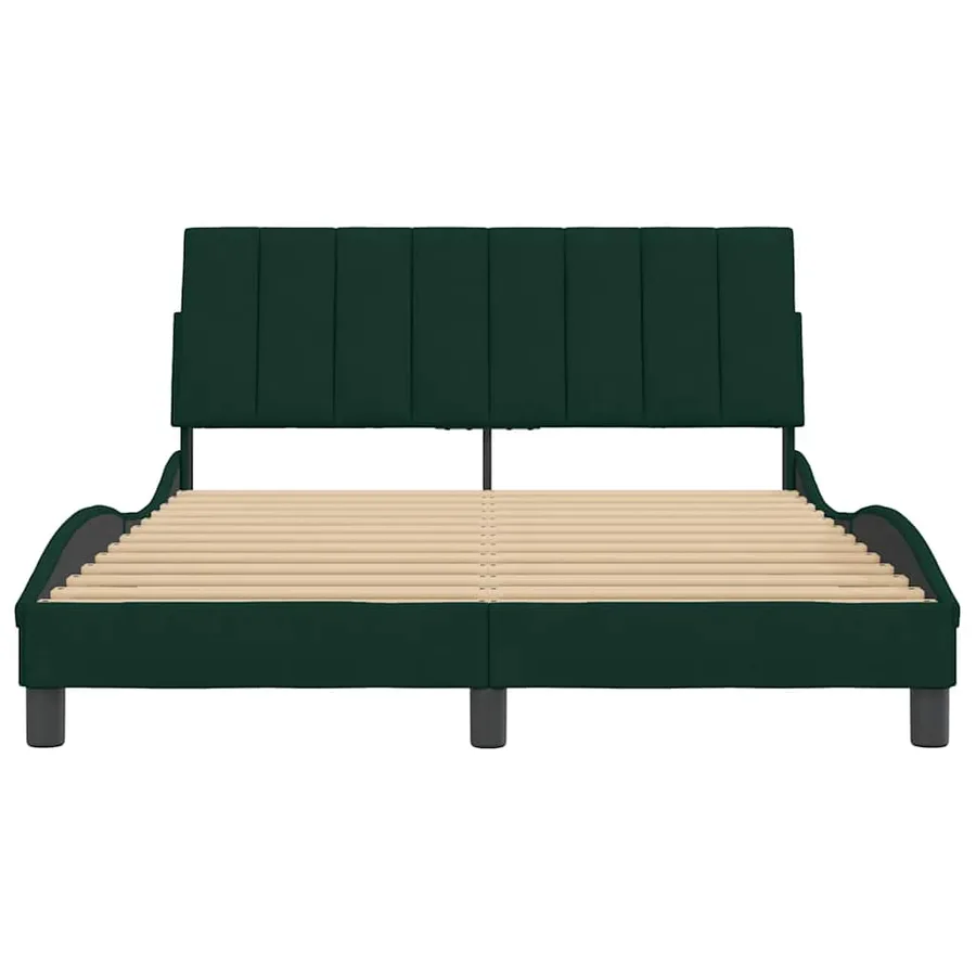 Cadre de lit sans matelas Hanko vert foncé 120x200 cm velours - 5