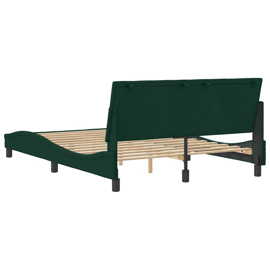 Cadre de lit sans matelas Hanko vert foncé 120x200 cm velours - 7