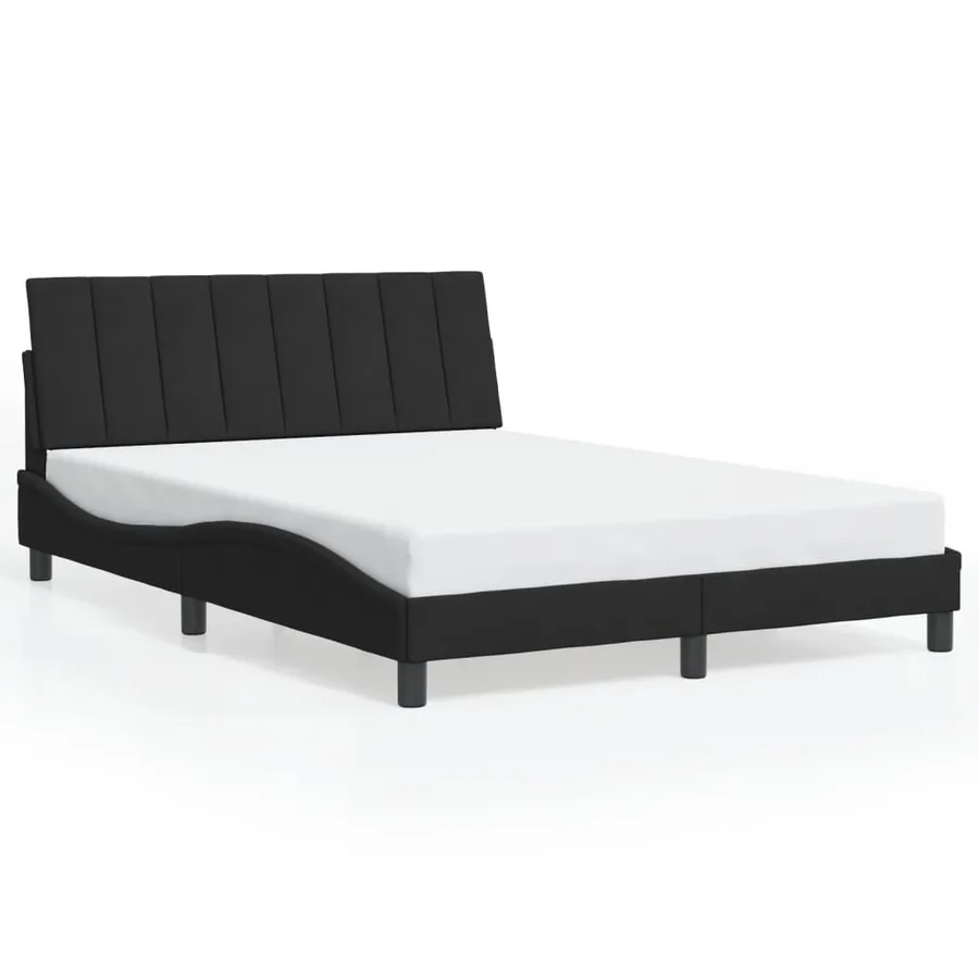 Cadre de lit avec LED sans matelas Hanko noir 140x200 cm velours - 5