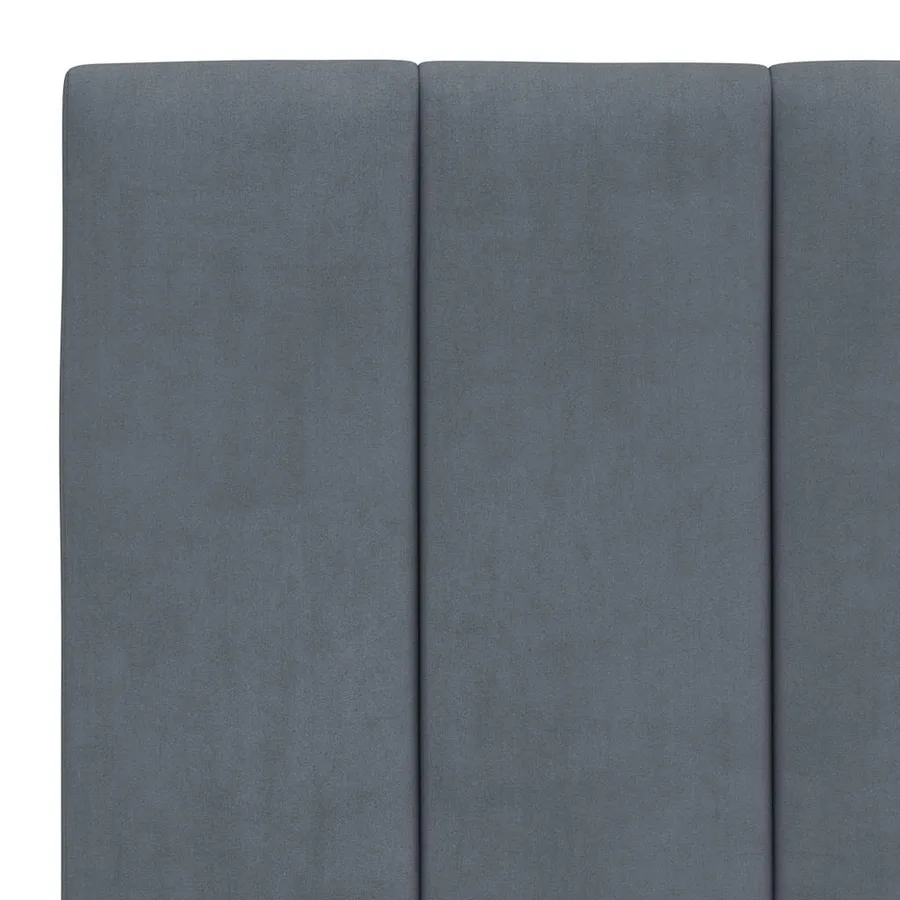 Cadre de lit sans matelas Hanko gris foncé 80x200 cm velours - 10