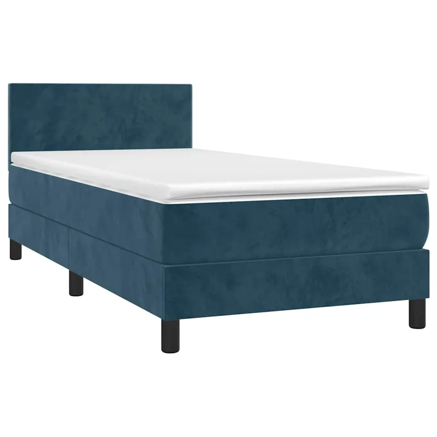 Sommier à lattes de lit avec matelas LED Bleu foncé 100x200 cm - 3