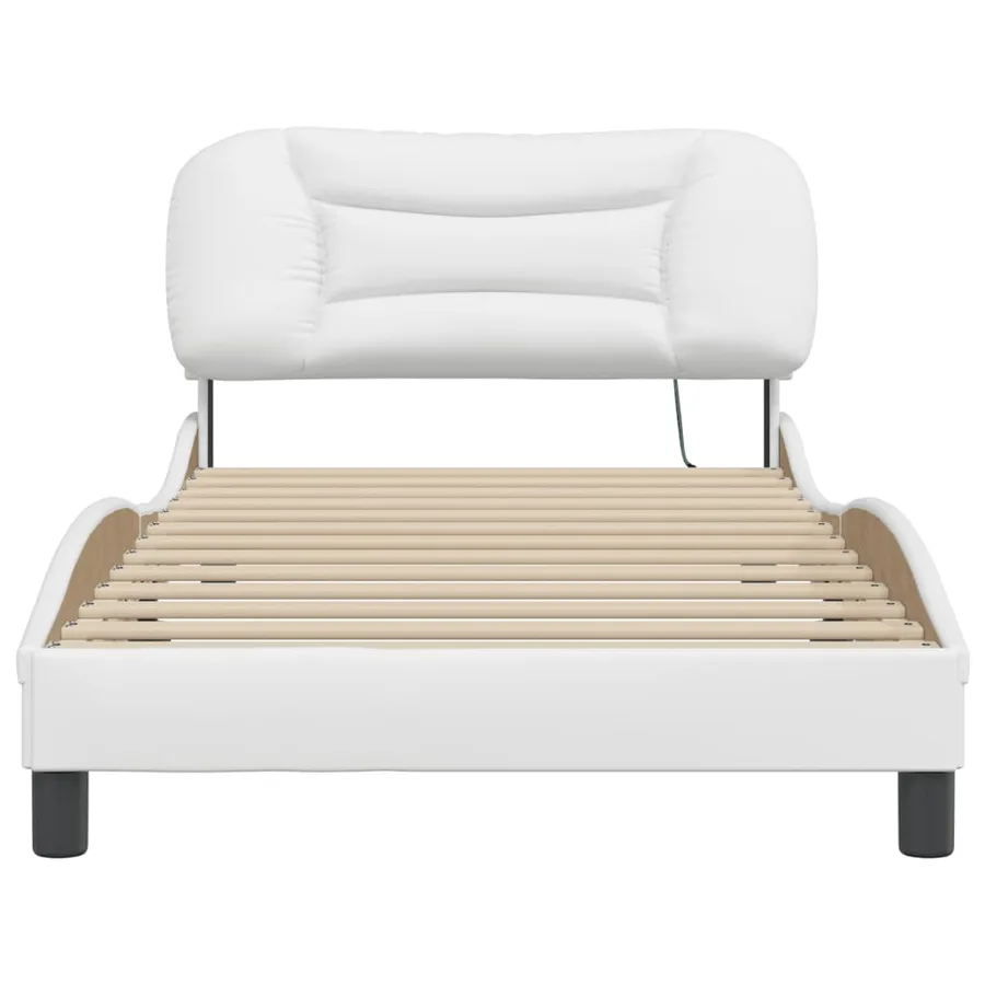 Cadre de lit avec LED sans matelas Hvar blanc 100x200 cm - 6