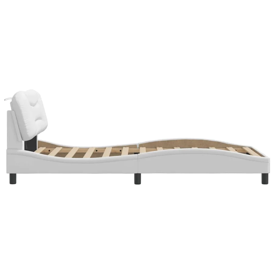Cadre de lit avec LED sans matelas Hvar blanc 100x200 cm - 8