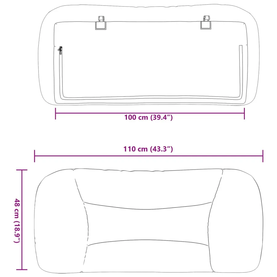 Coussin de tête de lit Hvar blanc 100 cm similicuir - 10