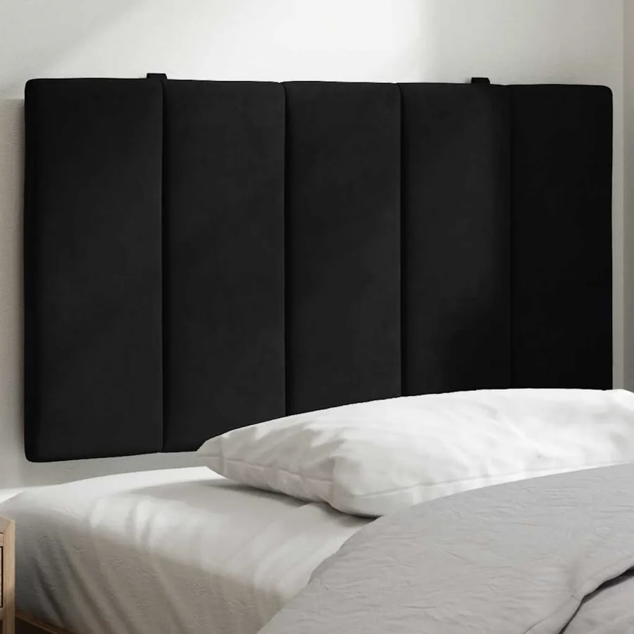 Coussin de tête de lit Hanko noir 80 cm velours