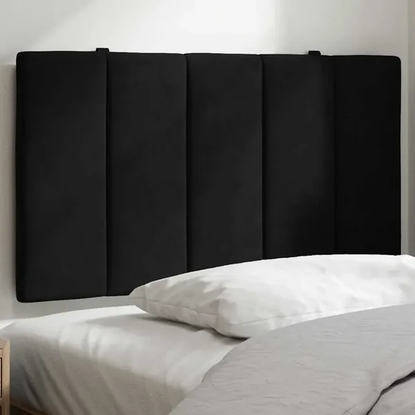 Coussin de tête de lit Hanko noir 80 cm velours