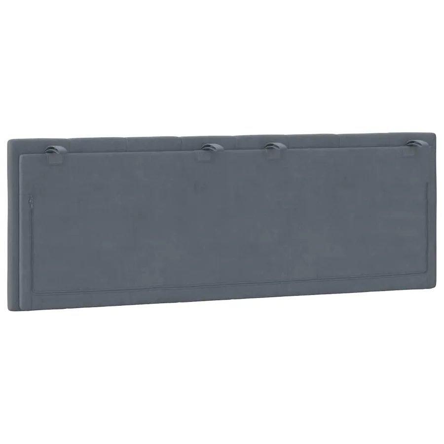 Coussin de tête de lit Hanko gris foncé 140 cm velours - 7