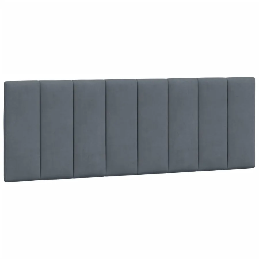Lit avec matelas Hanko gris foncé 140x200 cm velours - 5