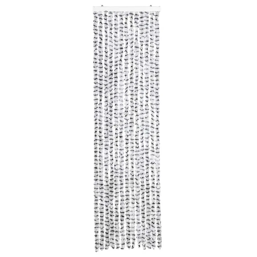 Rideau anti-mouches gris clair et gris foncé 56x200 cm chenille - 3