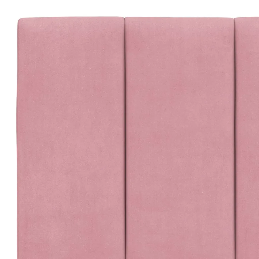 Lit avec matelas Hanko rose 200x200 cm velours - 6