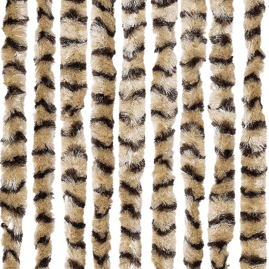 Rideau anti-mouches beige et marron 90x200 cm chenille - 5