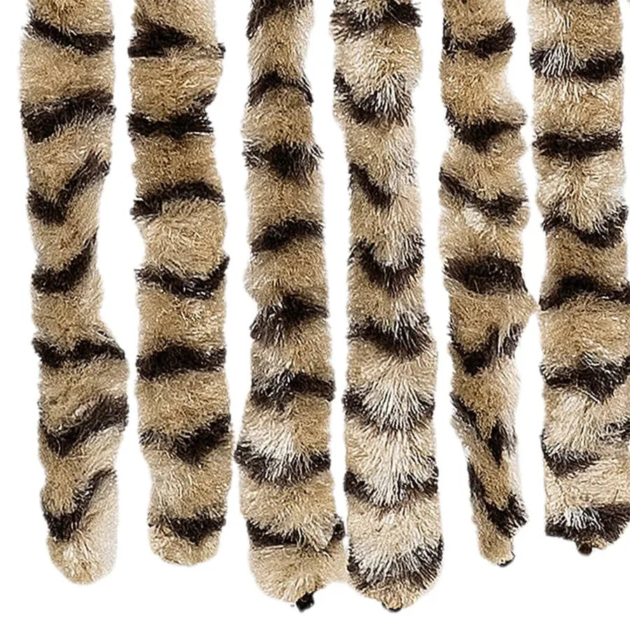 Rideau anti-mouches beige et marron 90x200 cm chenille - 6