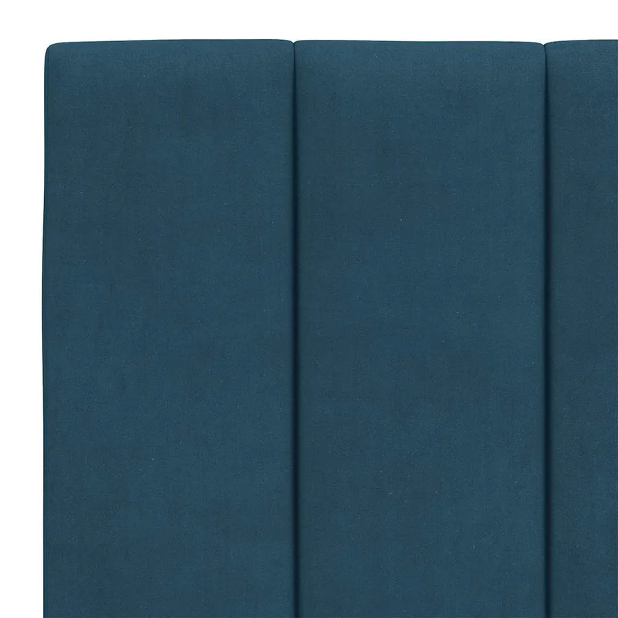 Lit avec matelas Hanko bleu 140x200 cm velours - 6