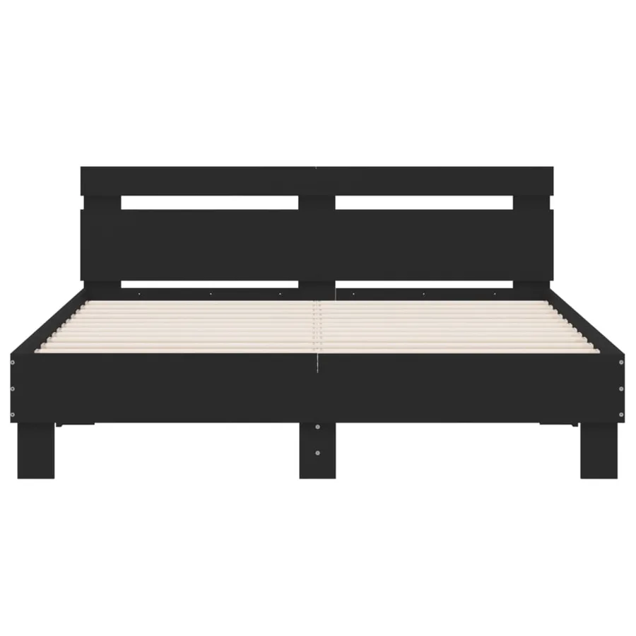 Cadre de lit sans matelas noir 150x200 cm - 5