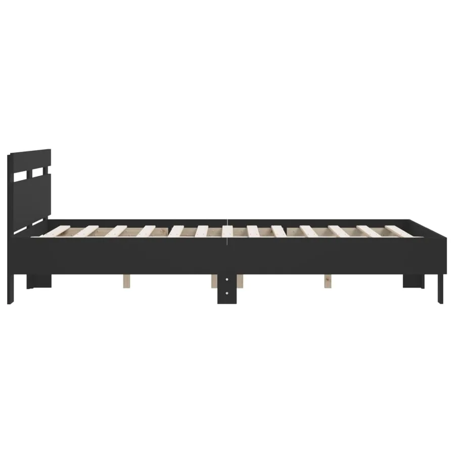 Cadre de lit sans matelas noir 150x200 cm - 6