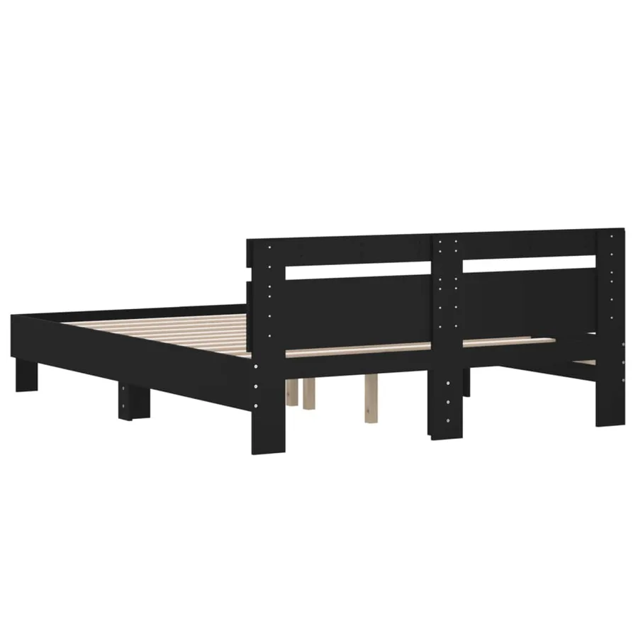 Cadre de lit sans matelas noir 150x200 cm - 7