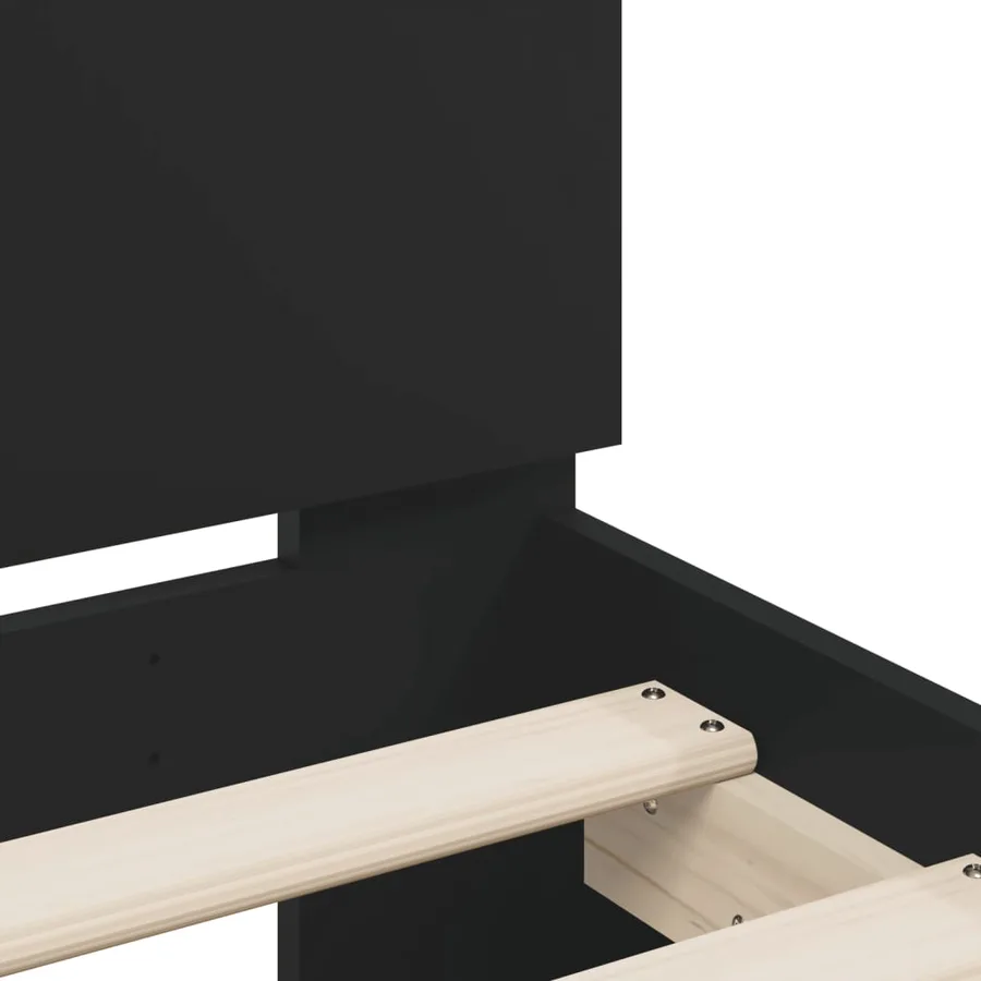 Cadre de lit sans matelas noir 150x200 cm - 8