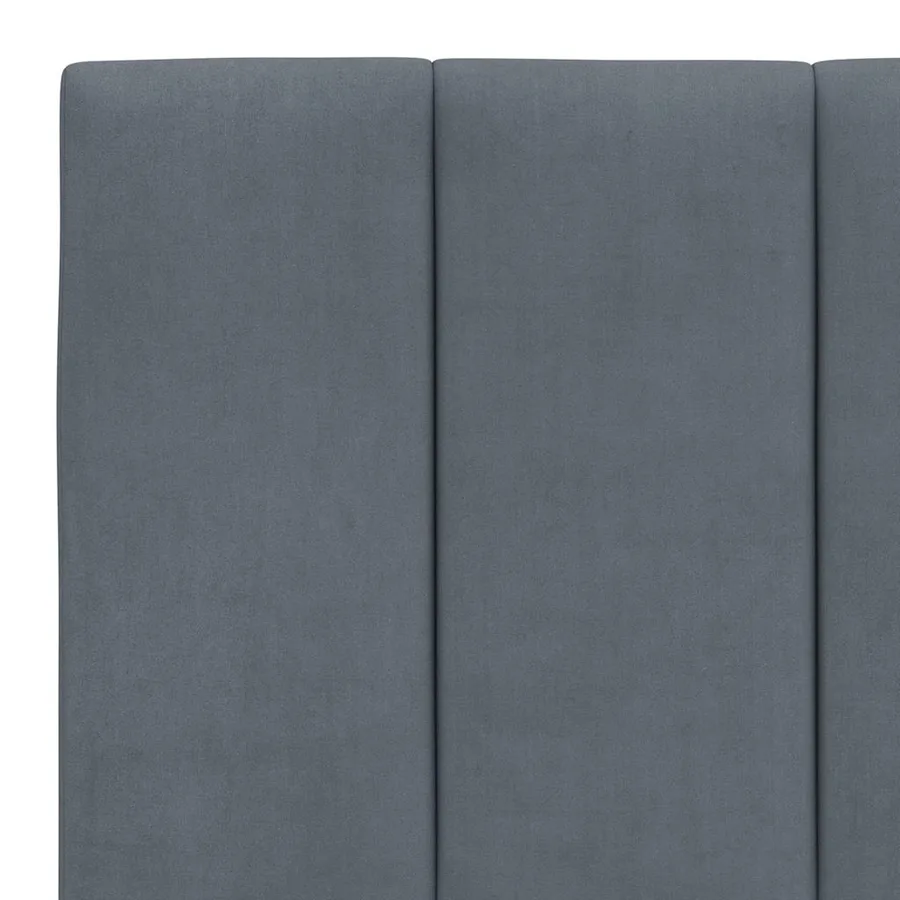 Cadre de lit sans matelas Hanko gris foncé 160x200 cm velours - 10