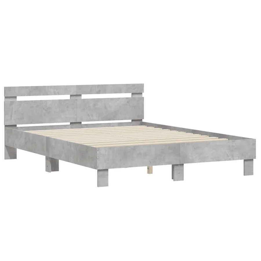 Cadre de lit sans matelas gris béton 150x200 cm - 3