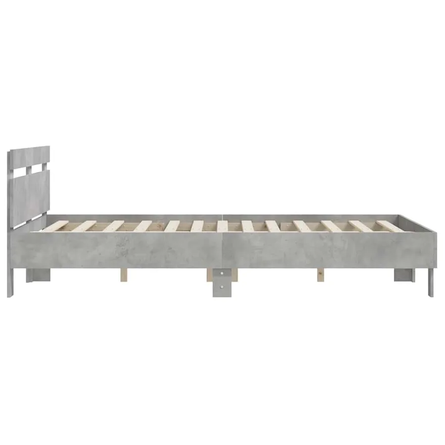 Cadre de lit sans matelas gris béton 150x200 cm - 6