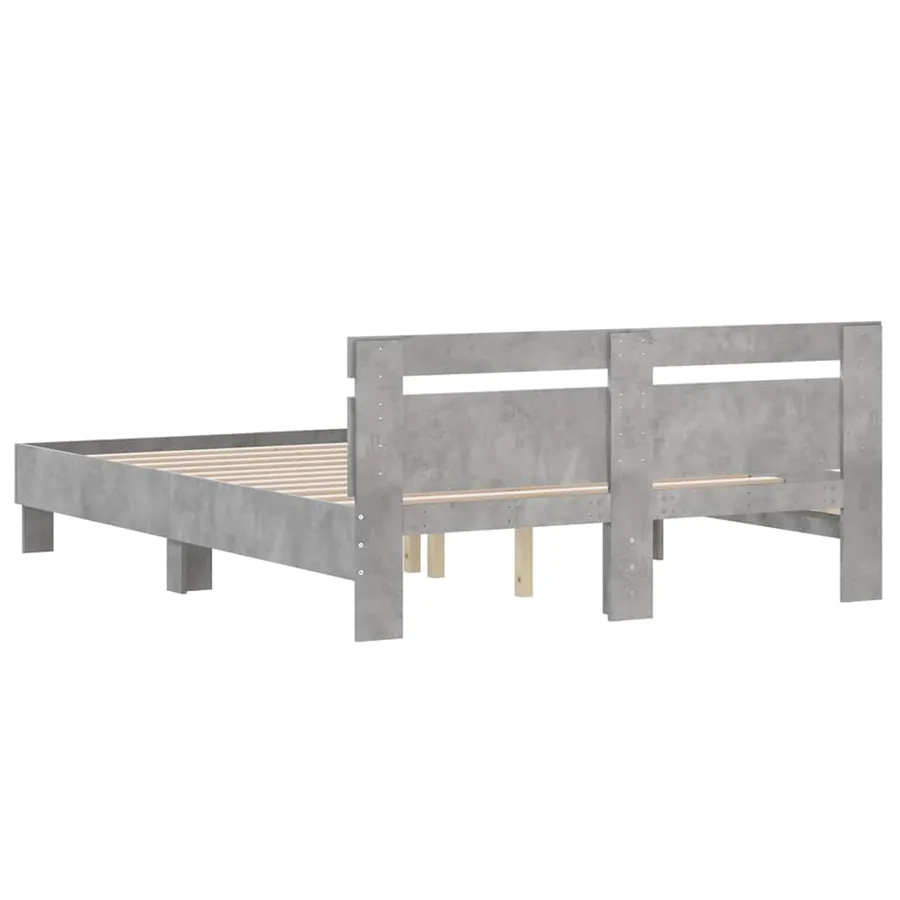 Cadre de lit sans matelas gris béton 150x200 cm - 7