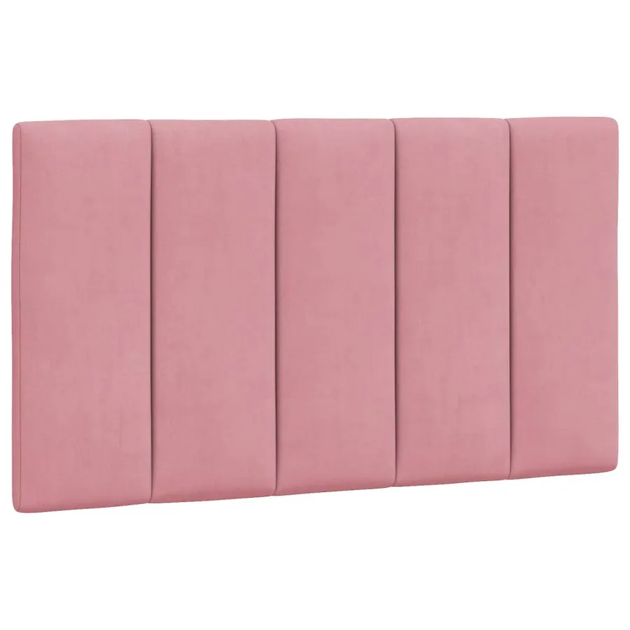 Lit avec matelas Hanko rose 80x200 cm velours - 5