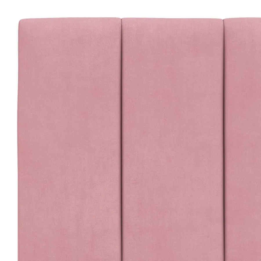 Lit avec matelas Hanko rose 80x200 cm velours - 6