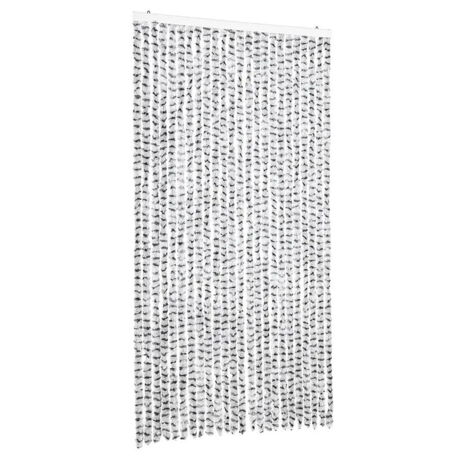 Rideau anti-mouches gris clair et gris foncé 100x200cm chenille - 2