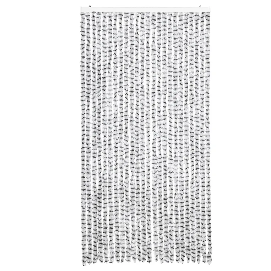 Rideau anti-mouches gris clair et gris foncé 100x200cm chenille - 3