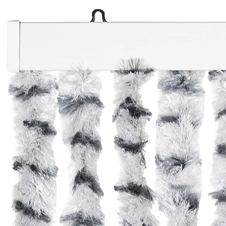 Rideau anti-mouches gris clair et gris foncé 100x200cm chenille - 4