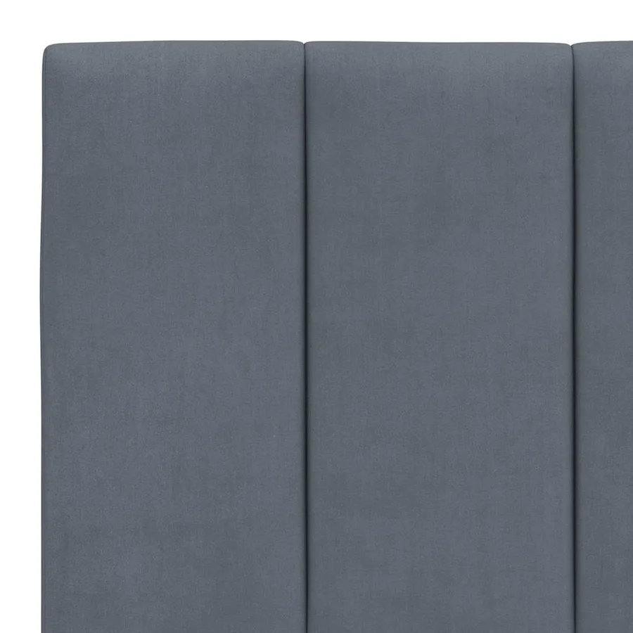 Cadre de lit sans matelas Hanko gris foncé 200x200 cm velours - 10