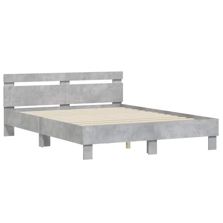 Cadre de lit sans matelas gris béton 140x200 cm - 3