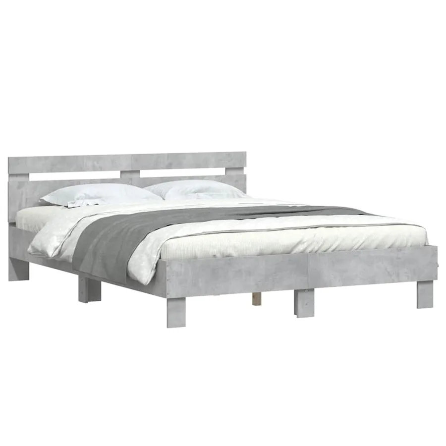 Cadre de lit sans matelas gris béton 140x200 cm - 4