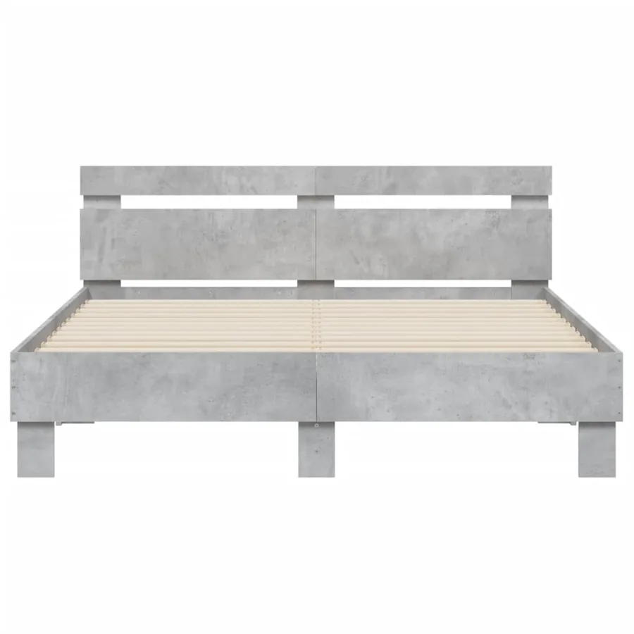 Cadre de lit sans matelas gris béton 140x200 cm - 5