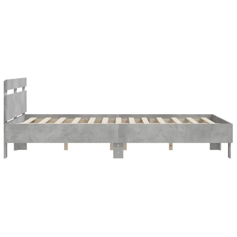 Cadre de lit sans matelas gris béton 140x200 cm - 6