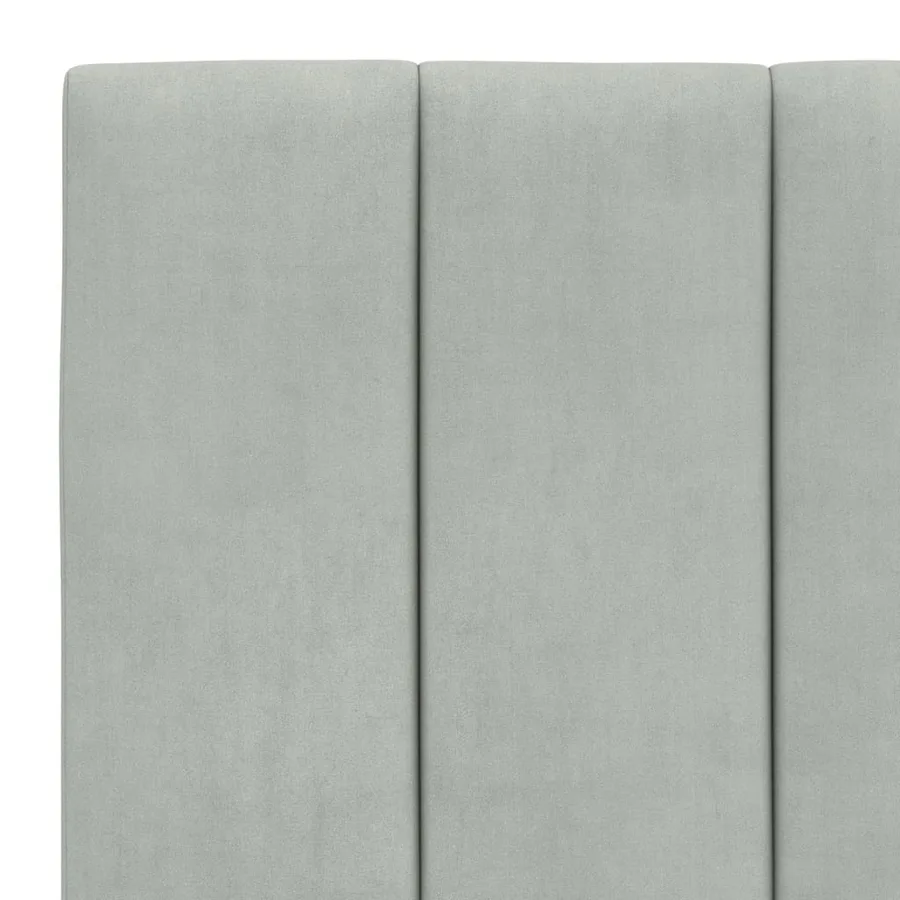 Cadre de lit avec LED sans matelas Hanko gris clair 90x200 cm velours - 11