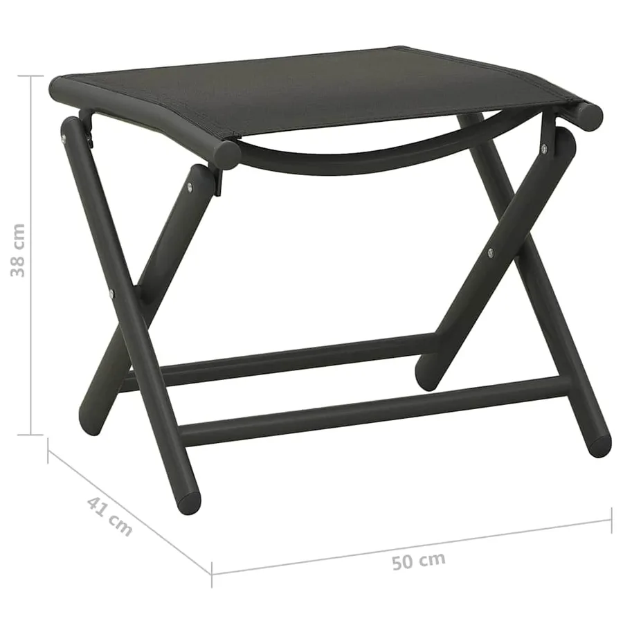Ensemble à manger de jardin 10 pcs noir et anthracite - 12