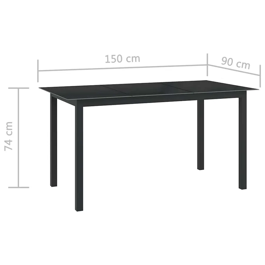 Ensemble à manger de jardin 10 pcs noir et anthracite - 13