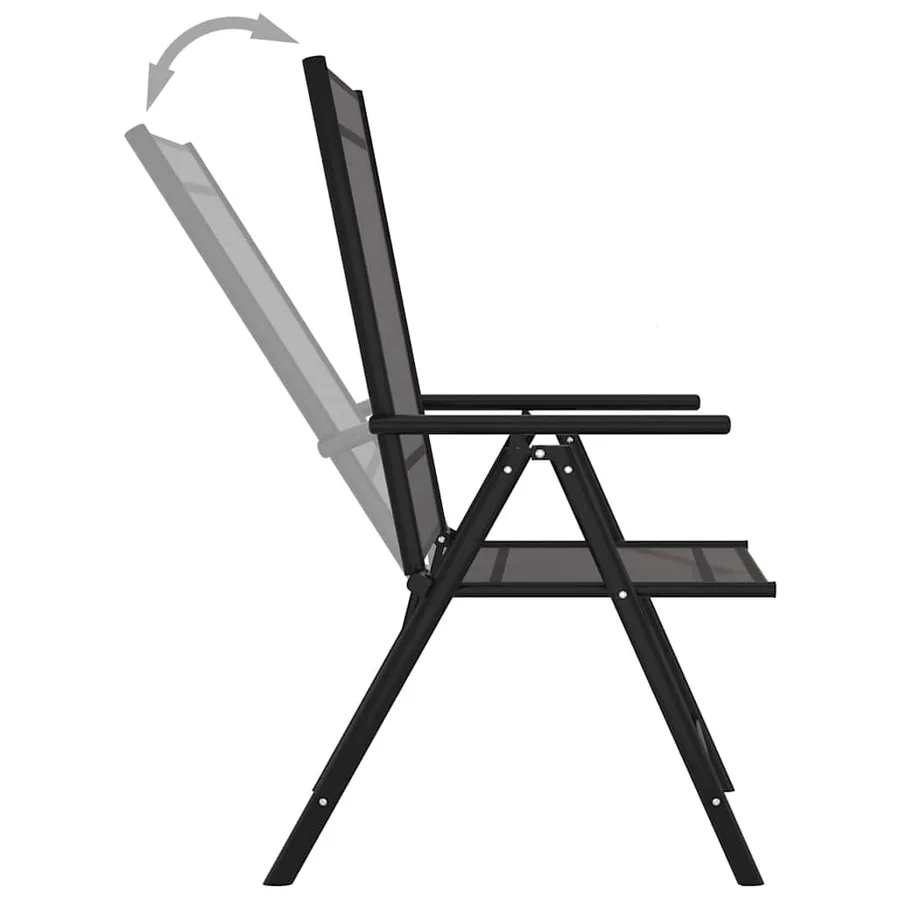 Ensemble à manger de jardin 10 pcs noir et anthracite - 3