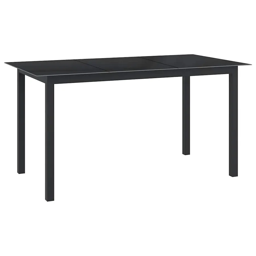 Ensemble à manger de jardin 10 pcs noir et anthracite - 8