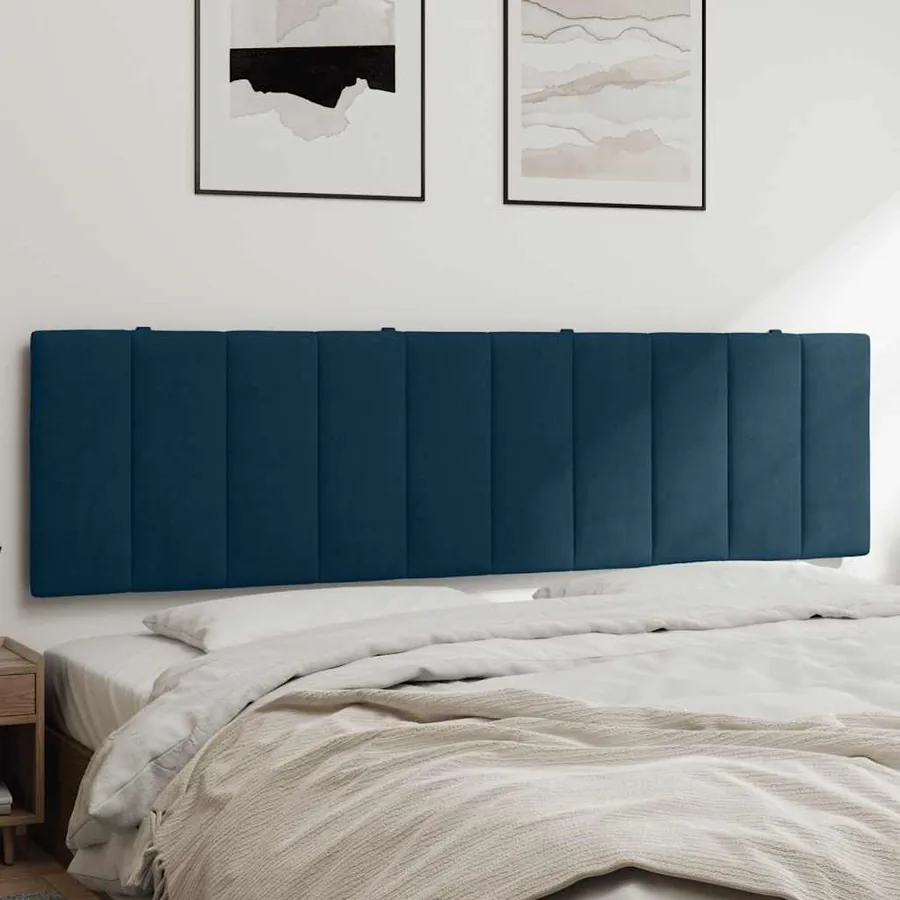 Coussin de tête de lit Hanko bleu 180 cm velours