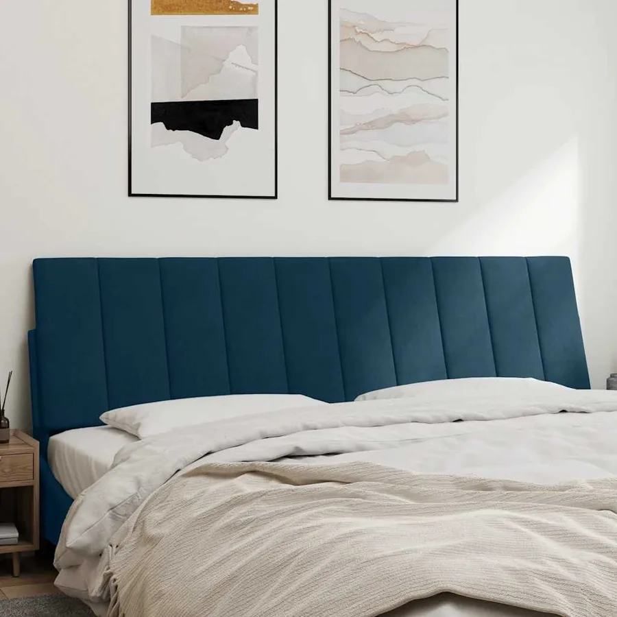 Coussin de tête de lit Hanko bleu 180 cm velours - 3